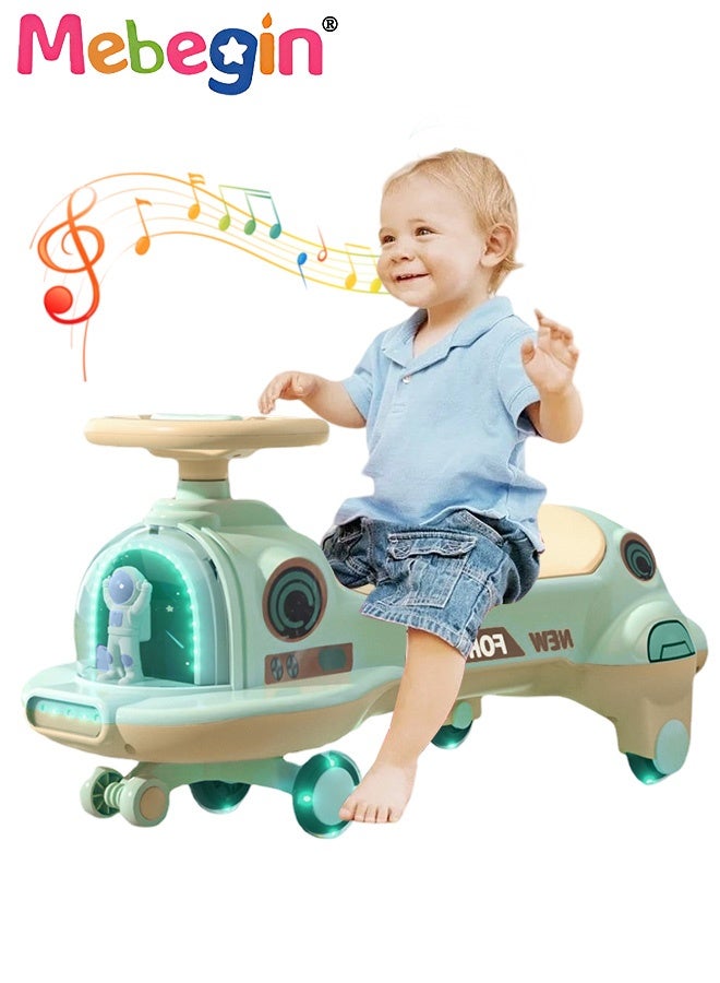MEBEGIN Wiggle Car with Light and Music, Baby Swing Car with Storage Space and Light-emitting Silent Wheels, Anti-Rollover Ride-On Toy, Fun Indoor and Outdoor Toy for Kids, Ideal Gift for Kids - Image 1