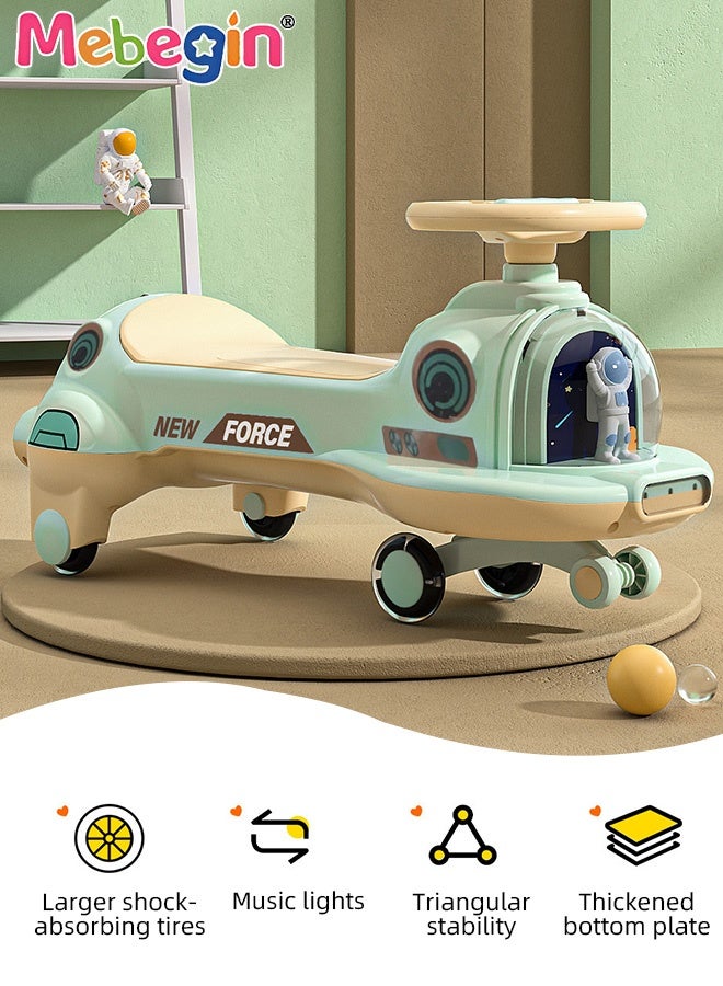 MEBEGIN Wiggle Car with Light and Music, Baby Swing Car with Storage Space and Light-emitting Silent Wheels, Anti-Rollover Ride-On Toy, Fun Indoor and Outdoor Toy for Kids, Ideal Gift for Kids - Image 5