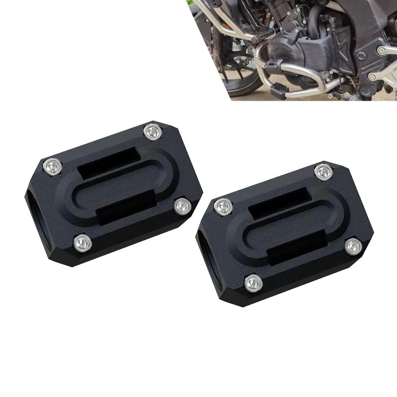 Hugwits 2 PCS Motorcycle Engine Guard Protector Blocks HeavyDuty Bumper Crash Pads AntiScratch Drop Frame Guard Universal Fit for Most Motorcycles Black - Image 3