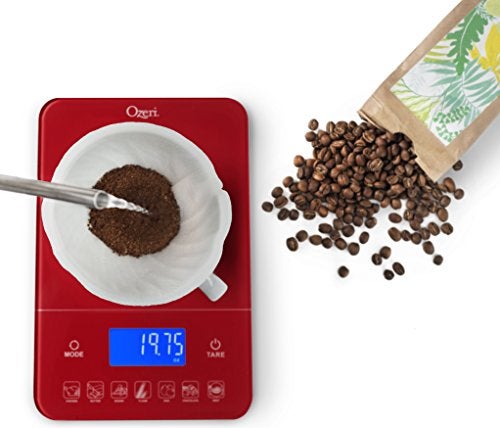 Ozeri Touch III 22 lb (10 kg) Digital Kitchen Scale with Calorie Counter in Tempered Glass, Red Engine - Image 5