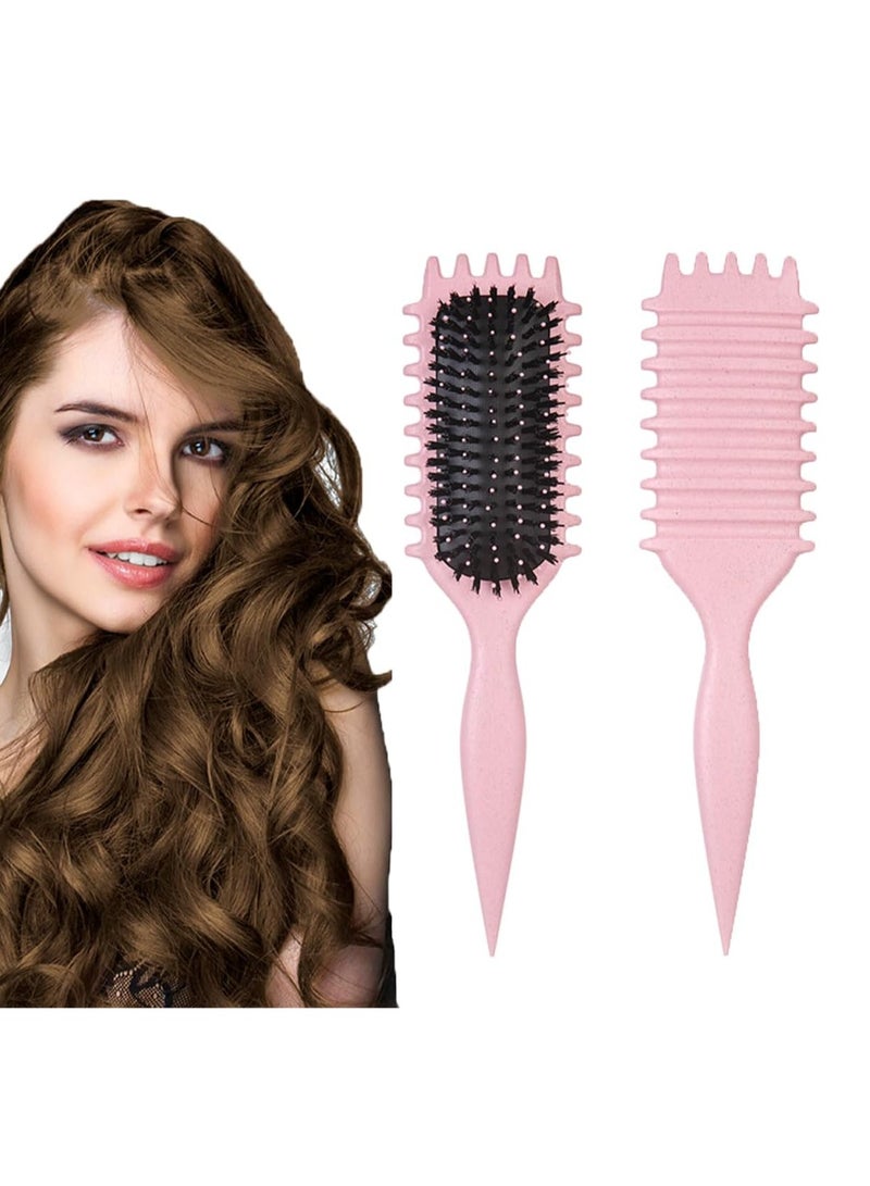 BUPY Curl Define Styling Brush,Curly Hair Brush, Wet Dry Detangler Hair Brush, The Essential Tool For Shaping And Styling Your Curls, Achieve Perfectly Defined Curl (Pink) - Image 1