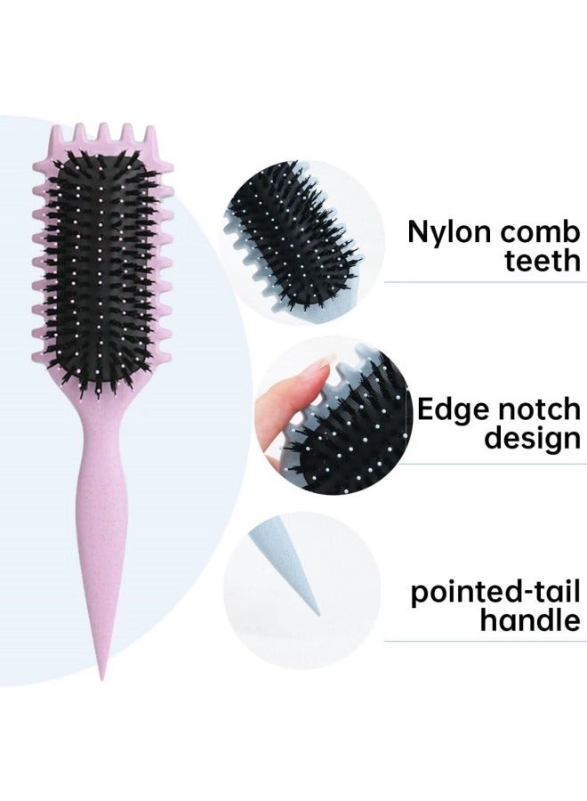 BUPY Curl Define Styling Brush,Curly Hair Brush, Wet Dry Detangler Hair Brush, The Essential Tool For Shaping And Styling Your Curls, Achieve Perfectly Defined Curl (Pink) - Image 3