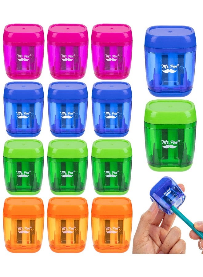 Mr. Pen- Pencil Sharpeners Manual, 12 Pack, Dual Hole, Small, Colorful Pencil Sharpeners Handheld - Image 1