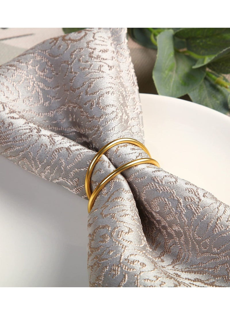 Y&D Gold Napkin Rings, 12 Pieces Metal Spiral Holders Buckles for Wedding, Dinner Party, Simple Alloy Rings Serviette, Table Decorations - Image 3