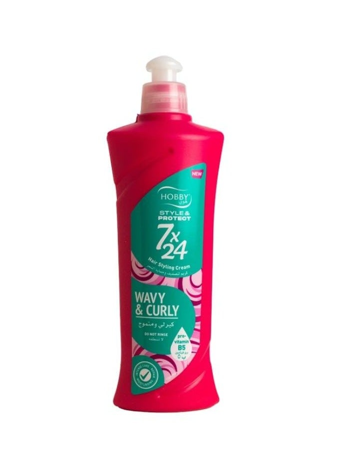 هوبي كريم لتصفيف الشعر 24X7 لشعر كيرلي ومتموج 250 مل