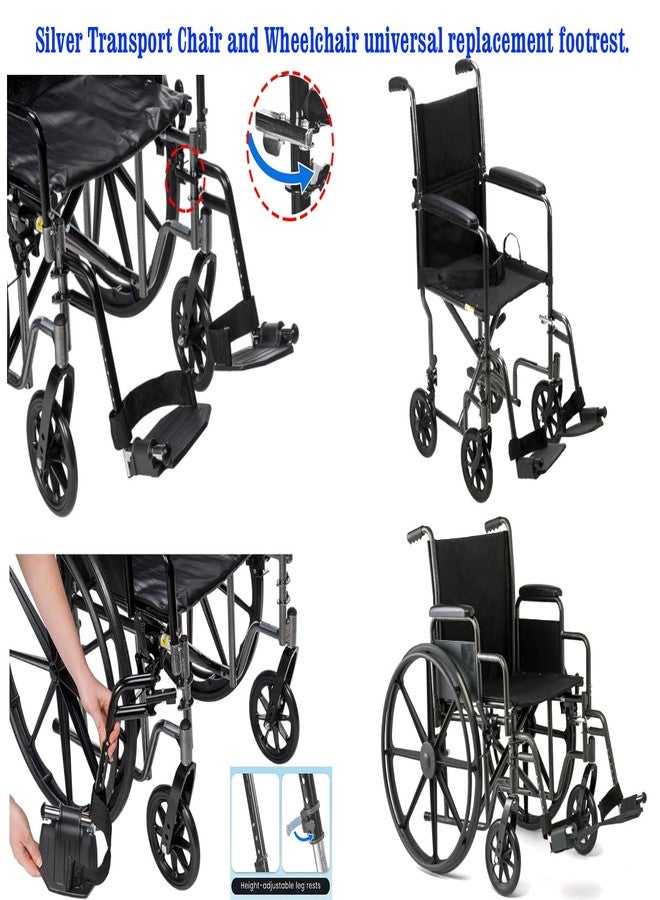 ForconMed Wheelchair Transport Chair footrest Replacement,Economy Footrest for Wheelchairs and Transport Chair, Composite Footplates and Heel Loops,Universal Swing-Away Footrests,TR37/39E-SV(1 Pr, Silver) - Image 4