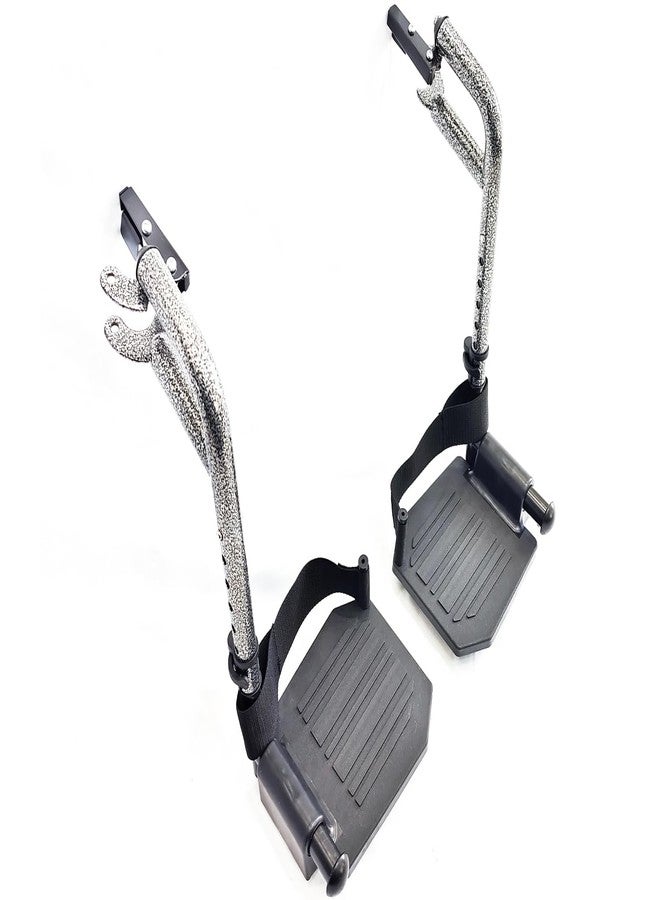 ForconMed Wheelchair Transport Chair footrest Replacement,Economy Footrest for Wheelchairs and Transport Chair, Composite Footplates and Heel Loops,Universal Swing-Away Footrests,TR37/39E-SV(1 Pr, Silver) - Image 1