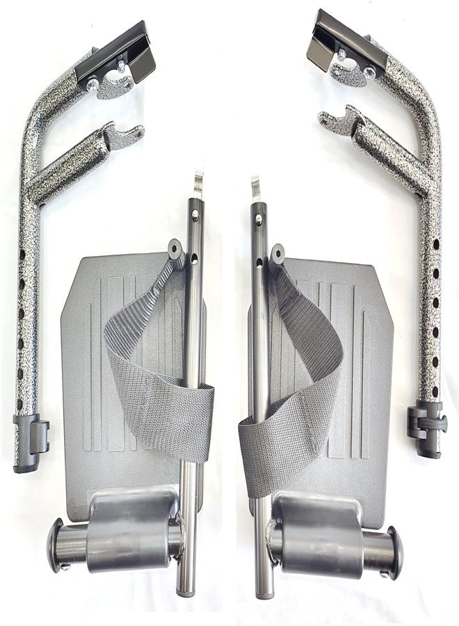 ForconMed Wheelchair Transport Chair footrest Replacement,Economy Footrest for Wheelchairs and Transport Chair, Composite Footplates and Heel Loops,Universal Swing-Away Footrests,TR37/39E-SV(1 Pr, Silver) - Image 5