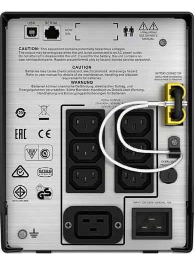 APC Smart-UPS C, 2000VA / 1300 W Rated Power, LCD 230 Voltage, IEC 320 C20 Input Connection Type, 0U Rack Unit, 3 Hours Battery Time, Black - Image 2