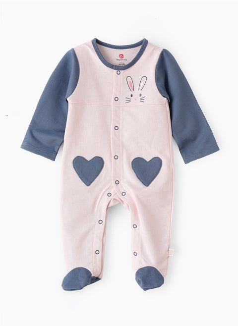 Front Open Sleepsuit of Cotton for Girls, Soft and Comfortable Cotton Sleepsuit, Perfect for Everyday Wear and Easy Diaper Changes