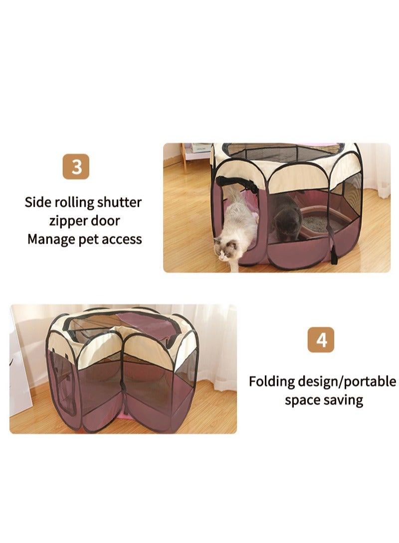 كيدل للطي الكلب سياج الكلب سياج الكلب المحمولة في الهواء الطلق سياج الكلب للطي خيمة الكلب للماء أسفل القفص مع انفصال سستة أعلى منزل الحيوانات الأليفة المحمولة خيمة الحيوانات الأليفة - Image 4