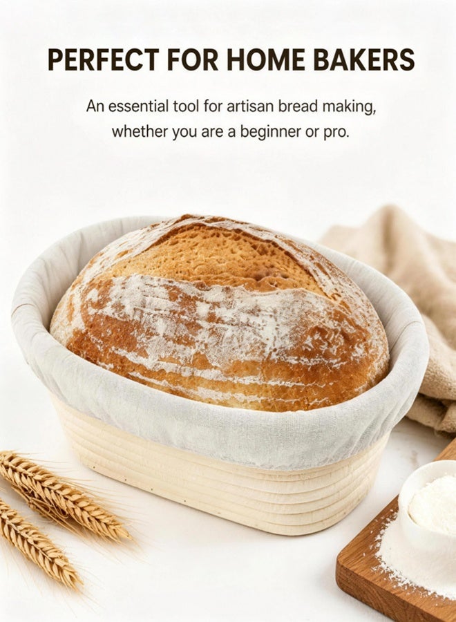 2 Pack Oval Linen Cotton Proofing Basket Liner Reusable Washable Dough Banneton Cloth Cover For Home Bread Baking - Image 5