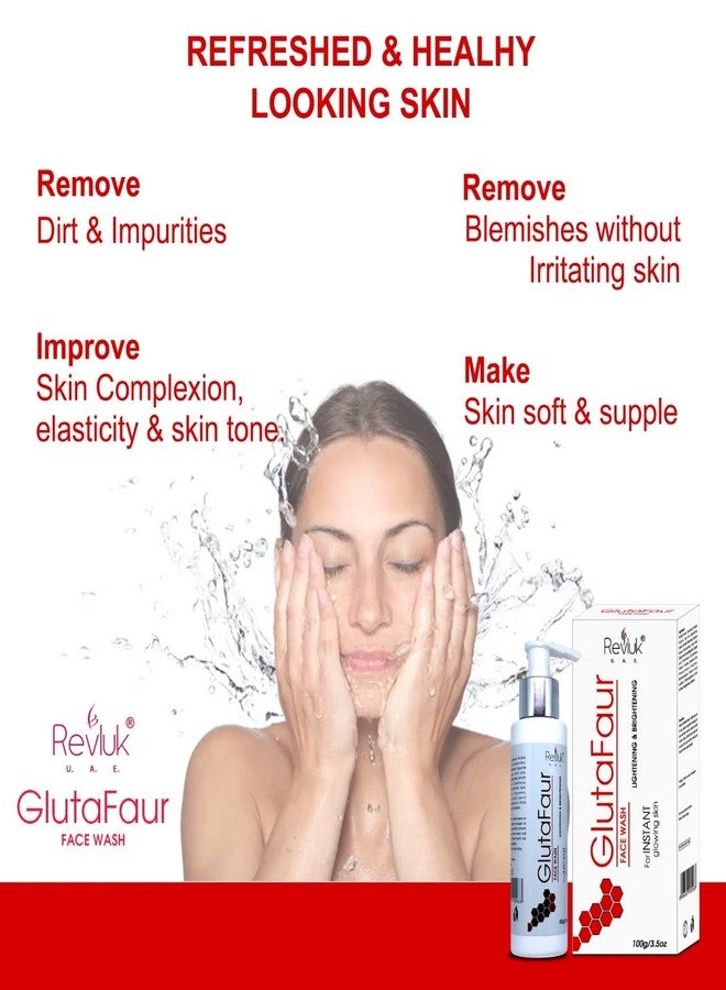Revluk-Glutafaur Face Wash- Lightening & Brightening Advanced Deep Face Cleansing Formula for Instant Glowing Skin 100 gm - Image 3