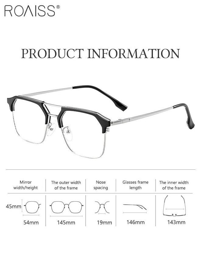 roaiss Blue Light Blocking Glasses Blue Light Filter Computer Reading Gaming TV Phones Browline Frame Eyeglasses Fashion Anti Eyestrain Headache Eyewear for Women Men Black Silver  - Image 4