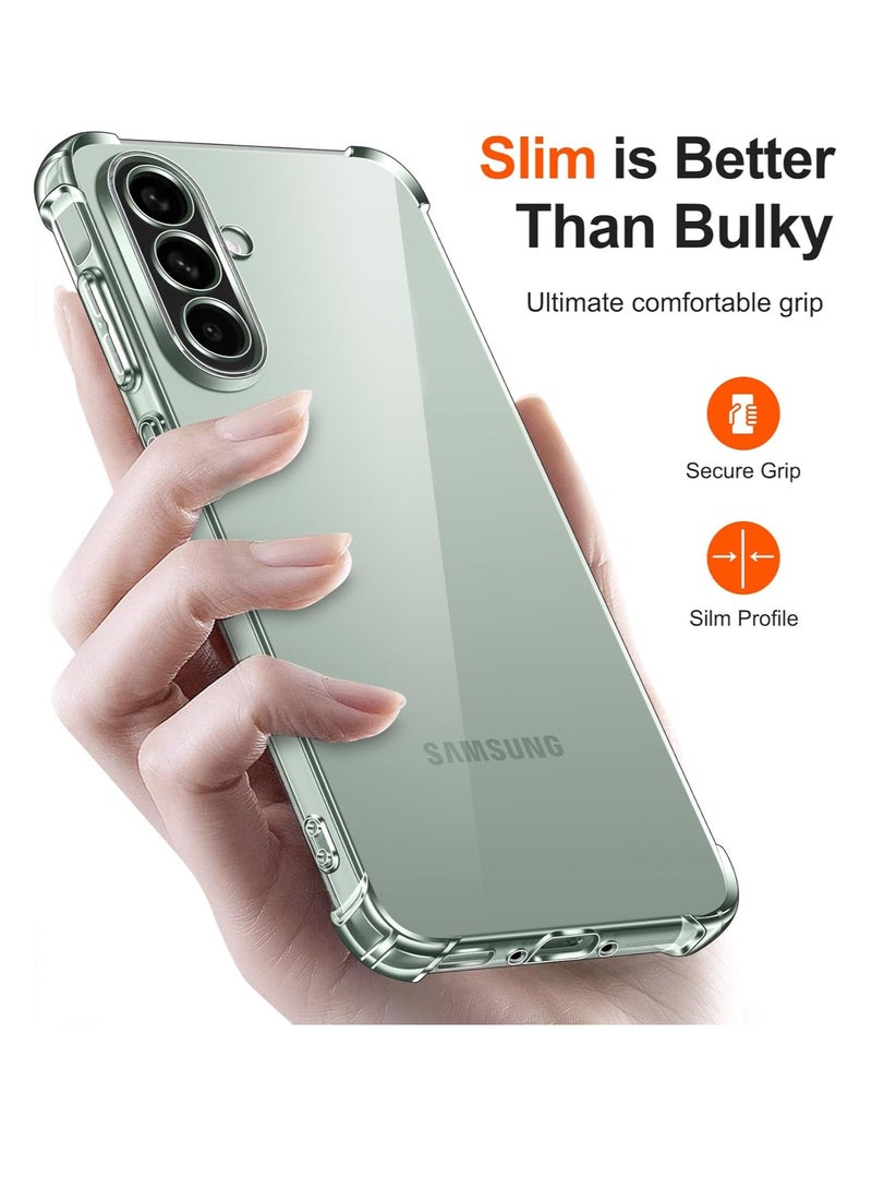 Clear Silicone Case for Samsung Galaxy A56 5G with Shockproof Protective Corners, Thin Soft Transparent Protective Flexible TPU Transparent Mobile... - Image 2