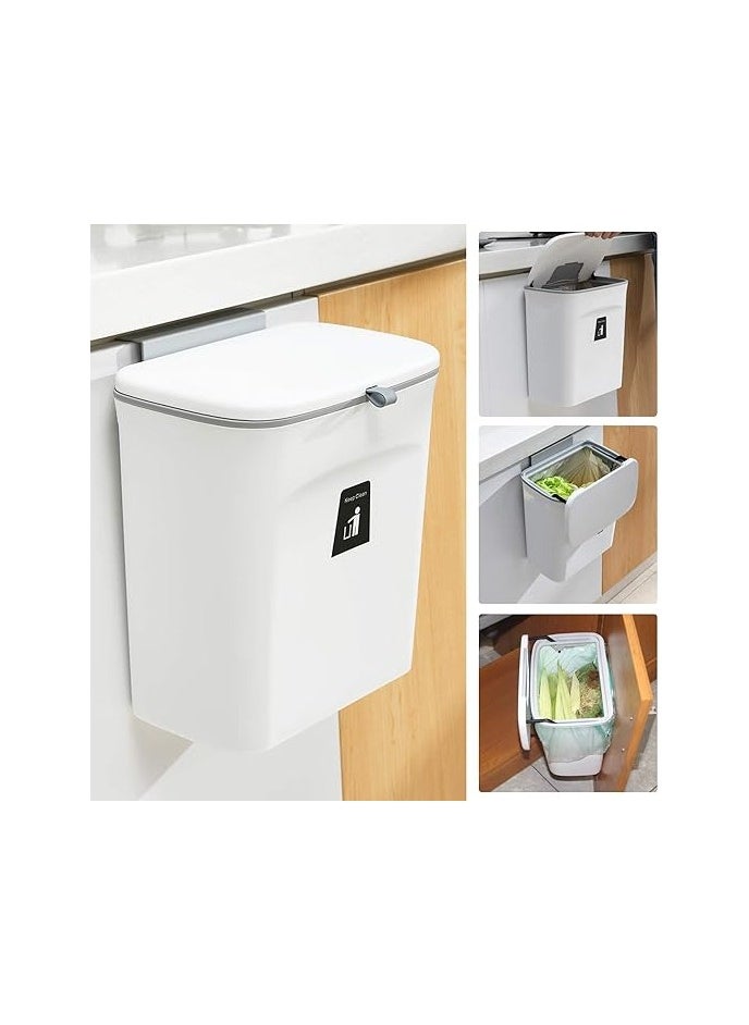 General 2.4 Gallon Kitchen Compost Bin for Counter Top or Under Sink, Hanging Small Trash Can with Lid for Cupboard/Bathroom/Bedroom/Office/Camping, Mountable Indoor Compost Bucket  - Image 1