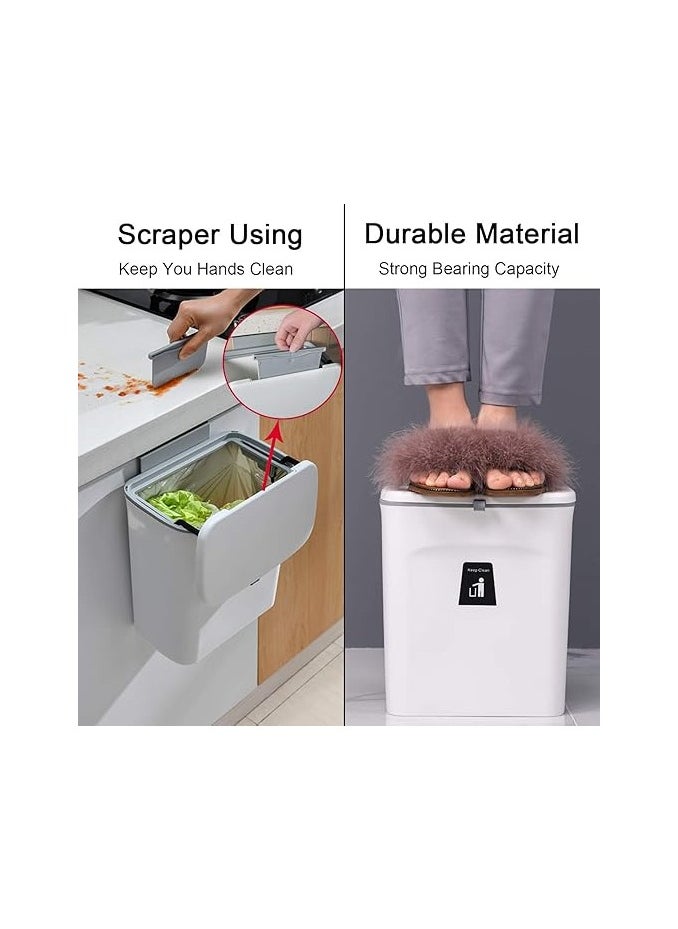 General 2.4 Gallon Kitchen Compost Bin for Counter Top or Under Sink, Hanging Small Trash Can with Lid for Cupboard/Bathroom/Bedroom/Office/Camping, Mountable Indoor Compost Bucket  - Image 3