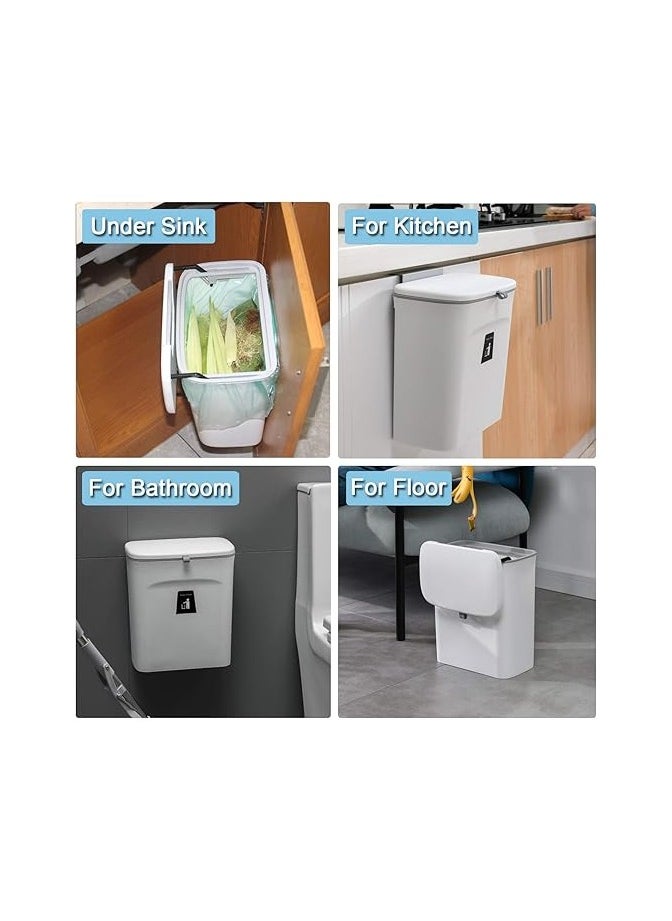 General 2.4 Gallon Kitchen Compost Bin for Counter Top or Under Sink, Hanging Small Trash Can with Lid for Cupboard/Bathroom/Bedroom/Office/Camping, Mountable Indoor Compost Bucket  - Image 4