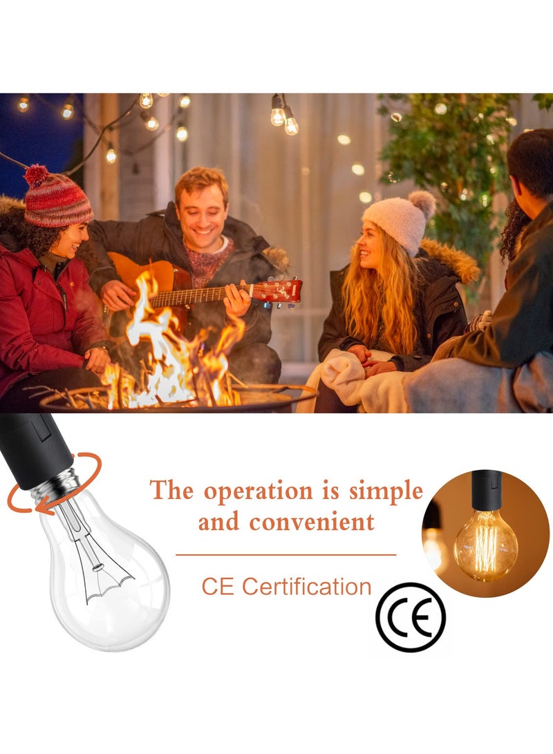 10 Pack E27 Lamp Socket Set, Black Screw Lamp Holders with Wires, Waterproof Light Bulb Base for Indoor DIY Lighting - Image 2