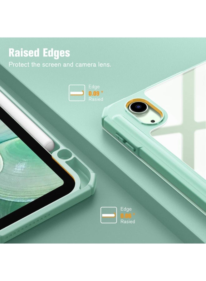 إيفو جراب لجهاز iPad Air 2025 (الجيل السابع) M3 مقاس 11 بوصة مع حامل قلم، غطاء ذكي نحيف مع غطاء خلفي شفاف لجهاز iPad Air 2025 (الجيل السابع) M3 مقاس 11 بوصة، يدعم الشحن اللاسلكي لقلم iPad، خاصية التشغيل/الإيقاف التلقائي - لون أخضر ماتشا - Image 3
