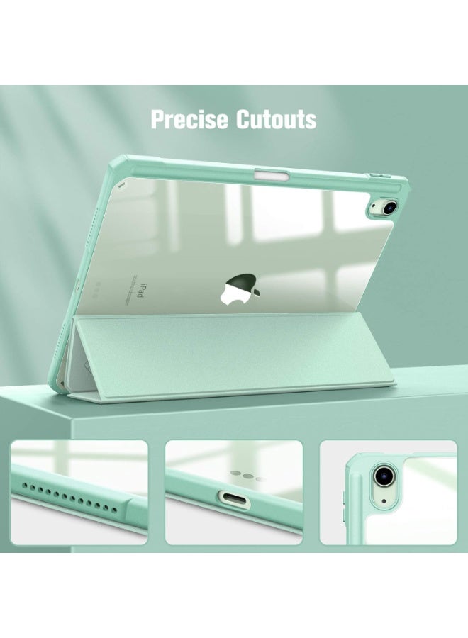إيفو جراب لجهاز iPad Air 2025 (الجيل السابع) M3 مقاس 11 بوصة مع حامل قلم، غطاء ذكي نحيف مع غطاء خلفي شفاف لجهاز iPad Air 2025 (الجيل السابع) M3 مقاس 11 بوصة، يدعم الشحن اللاسلكي لقلم iPad، خاصية التشغيل/الإيقاف التلقائي - لون أخضر ماتشا - Image 2