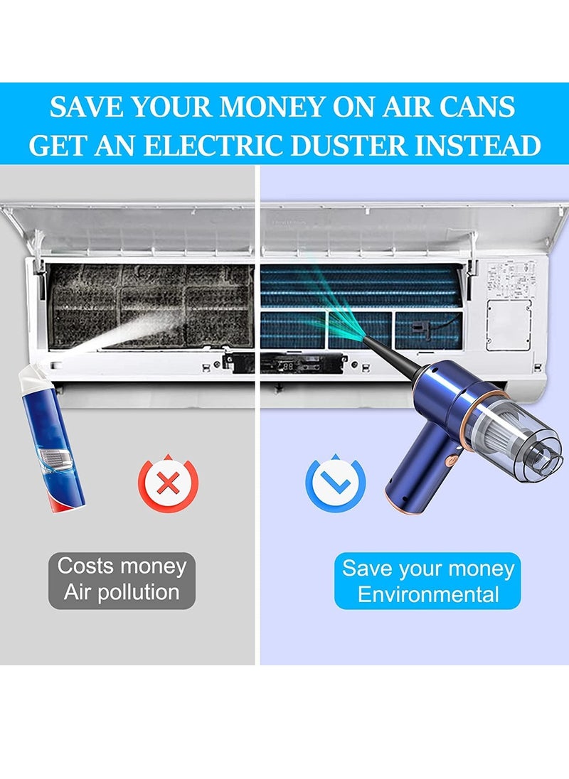SYOSI - Air Duster Compressed Electric Air Duster Cleaner for PC Rechargeable 6000mAH Cordless Air Cleaner Blower for Laptop Keyboard Electronics Home Cleaning Alternative to Canned Air Duster - Image 1