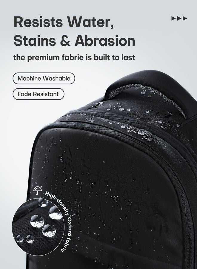 HOTOR Travel Backpack - Flight Approved Travel Bag for Men and Women, Carry on Luggage for 15.6" Laptop and Travel Essentials for Work, Business, Weekender, College 11.8"x7.9"x17.3" (Black) - Image 3