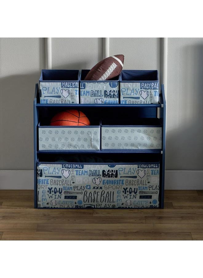 ARCADE - Candice Baseball Fabric Storage Rack With 6 Bins 63X30X60 Cm - Image 1