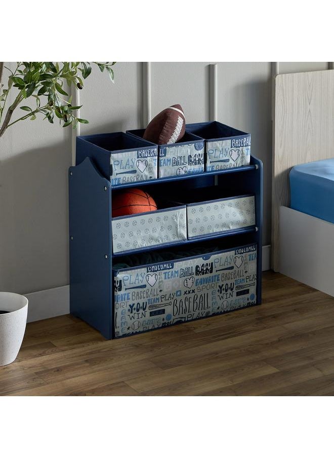 ARCADE - Candice Baseball Fabric Storage Rack With 6 Bins 63X30X60 Cm - Image 1