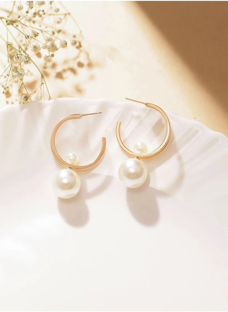 برياسي Contemporary Brass Drop Earrings