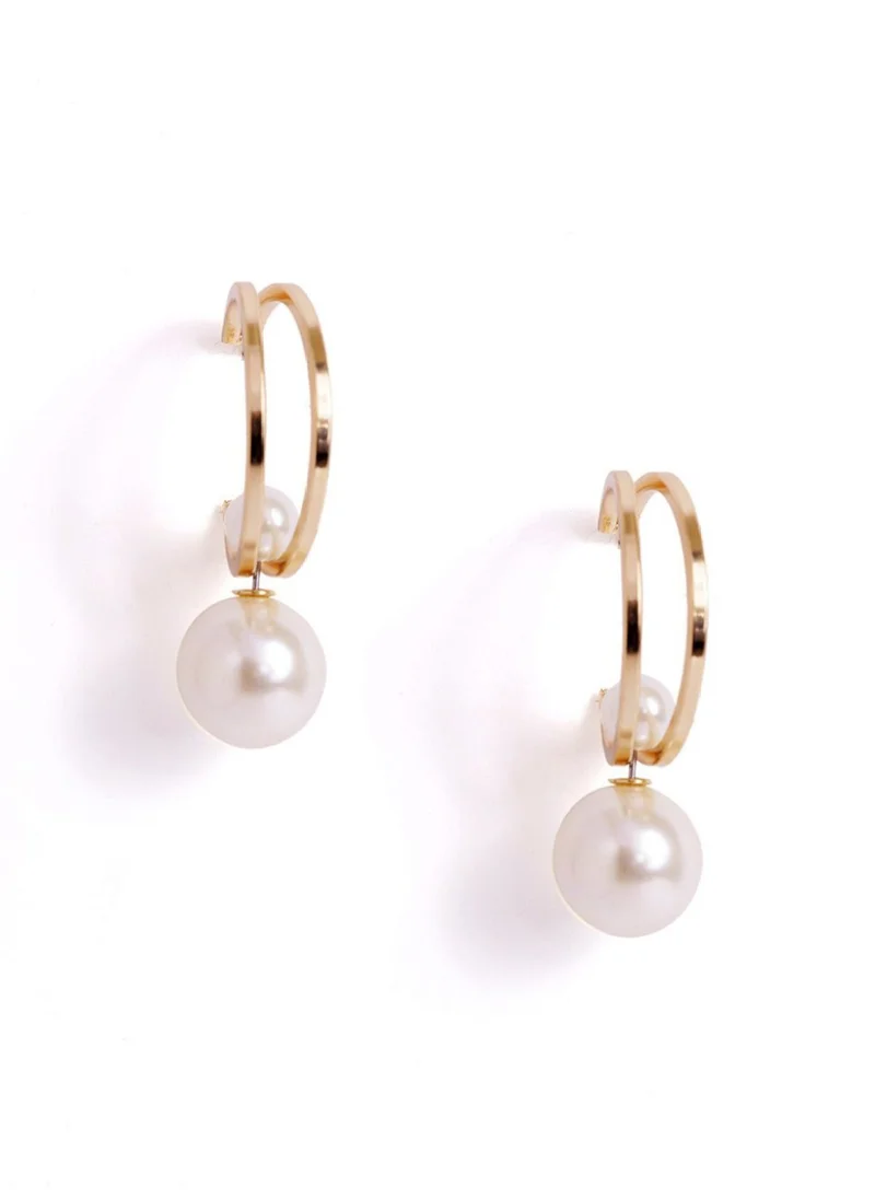 برياسي Contemporary Brass Drop Earrings
