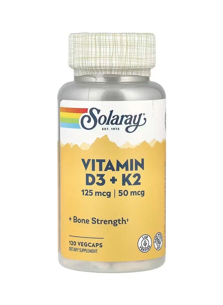 Solaray Vitamin D3 Plus K2, Calcium Absorption, Bone Strength, Cardiovascular And Immune Function Support 