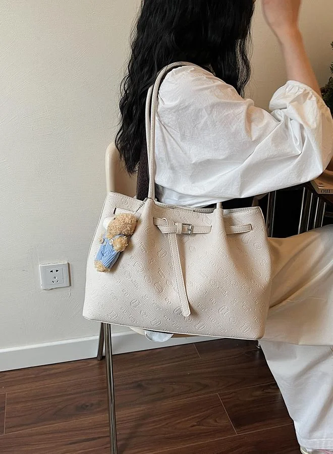 تايك تو White Shoulder Bag with Pendant Charm