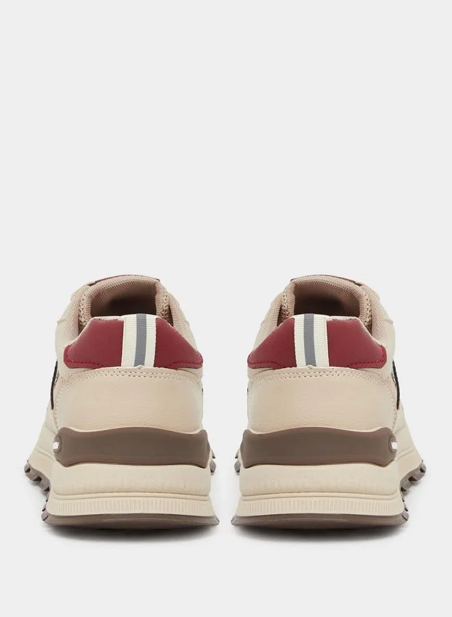 Styli Styli Striped Mesh Insert Lace Up Sneakers