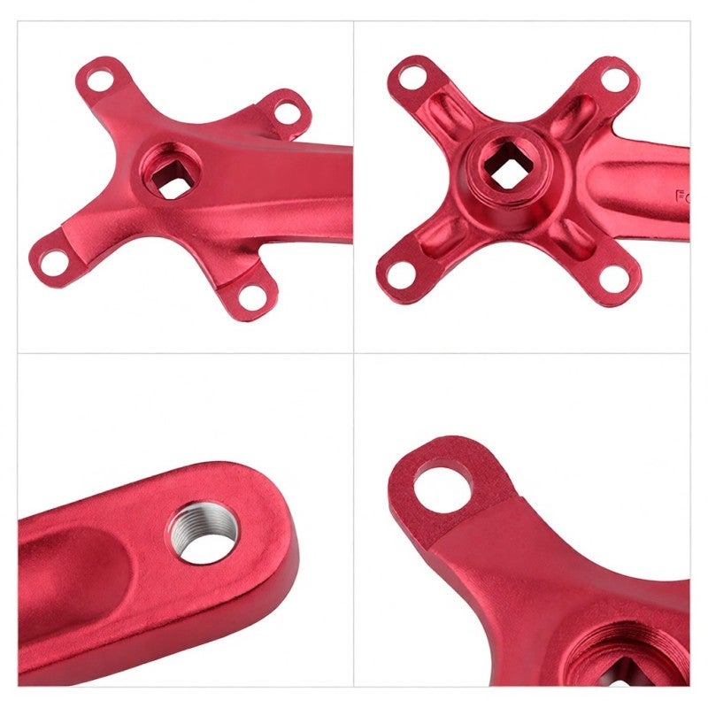 MEROCA Bicycle Crankset 34T Chainring 104mm BCD 170mm Square Tapered Red Aluminum Alloy Crank Arms - Lightweight Strong Single Crank Ring for Mountain Bike 8-11 Speed Riders - Image 4