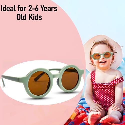 Koochie-Koo Plastic Classic UV Protected Round Shaped Stylish Plastic Sunglass Mirror Sunlight Goggles Eyewear, Sunglasses Baby Boys & Girls, Green, 2-6 Years(Set of 1) - Image 5