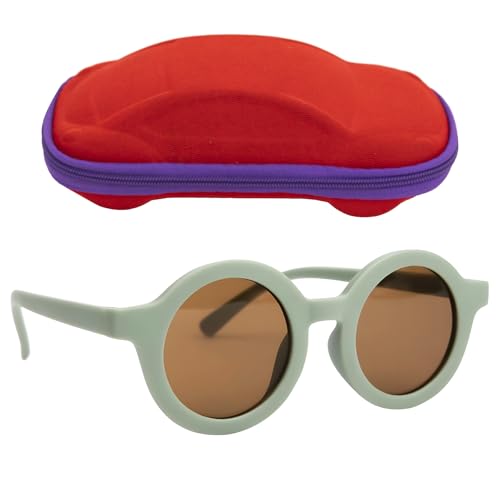 Koochie-Koo Plastic Classic UV Protected Round Shaped Stylish Plastic Sunglass Mirror Sunlight Goggles Eyewear, Sunglasses Baby Boys & Girls, Green, 2-6 Years(Set of 1) - Image 1