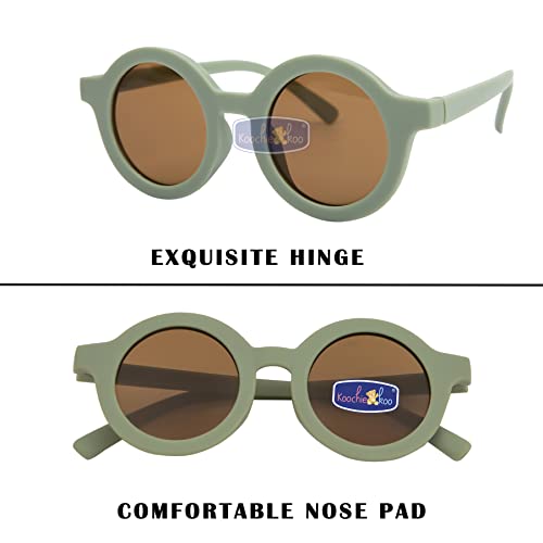Koochie-Koo Plastic Classic UV Protected Round Shaped Stylish Plastic Sunglass Mirror Sunlight Goggles Eyewear, Sunglasses Baby Boys & Girls, Green, 2-6 Years(Set of 1) - Image 3