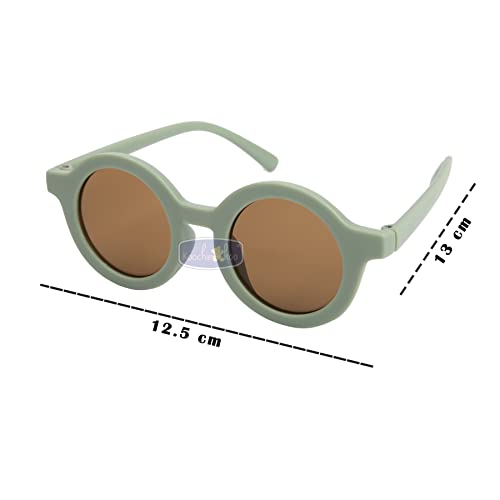 Koochie-Koo Plastic Classic UV Protected Round Shaped Stylish Plastic Sunglass Mirror Sunlight Goggles Eyewear, Sunglasses Baby Boys & Girls, Green, 2-6 Years(Set of 1) - Image 2
