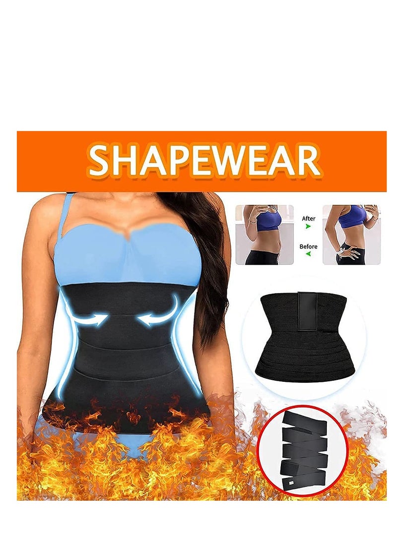 لفائف الضمادة، حزام دعم أسفل الظهر، شريط تدريب الخصر غير المرئي، حزام لف البطن للسيدات، دعامات ظهر مريحة قابلة للتعديل لتخفيف آلام أسفل الظهر (أسود) - Image 4