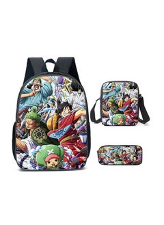 Cartoon anime backpack for primary and secondary school students, large capacity casual lightweight backpack, cartoon shoulder bag, pencil case, pencil case, and pencil case