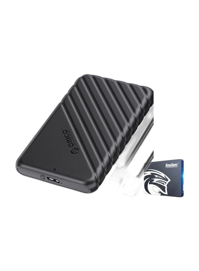 KingSpec P3 2.5" SATA SSD (With Orico SATA Enclosure) – 256GB Solid State Drive for Desktop, Laptop, PS5 & Xbox – Shock & Vibration Resistant 3D NAND - Image 1