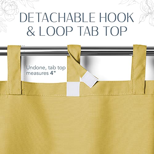 Elrene Home Fashions Matine Weatherproof Tab-Top Indoor/Outdoor Solid Color Curtain Panel for Porch, Pergola, Patio, Deck, 52”W x 95”L, Yellow - Image 5