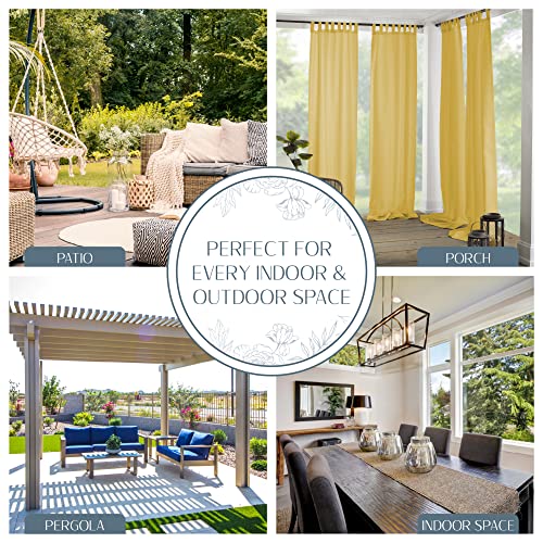 Elrene Home Fashions Matine Weatherproof Tab-Top Indoor/Outdoor Solid Color Curtain Panel for Porch, Pergola, Patio, Deck, 52”W x 95”L, Yellow - Image 3