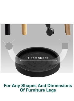 Oasisgalore 4 Pcs Non Slip Furniture Coasters Black Silicone Chair Leg Floor Stoppers Anti Slide Round Rubber Pads Furniture Leg Feet Protection Cover Protect Hardwood Floors Secure and Scratch-Free  - Image 2