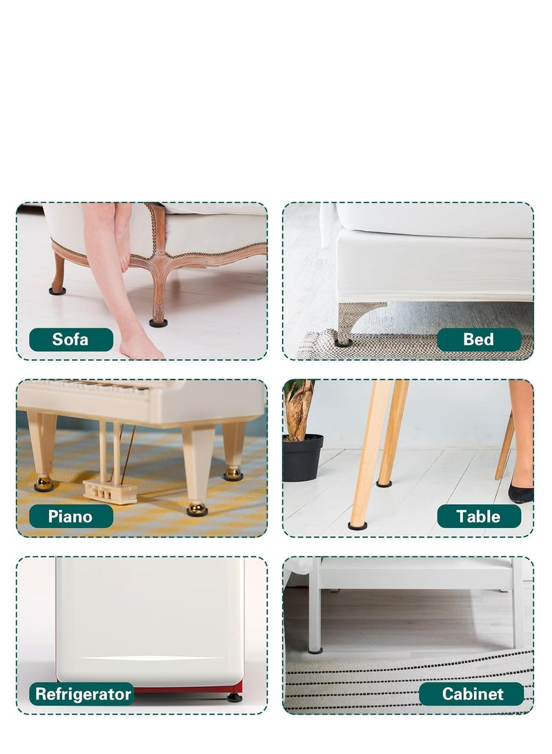 Oasisgalore 4 Pcs Non Slip Furniture Coasters Black Silicone Chair Leg Floor Stoppers Anti Slide Round Rubber Pads Furniture Leg Feet Protection Cover Protect Hardwood Floors Secure and Scratch-Free  - Image 4