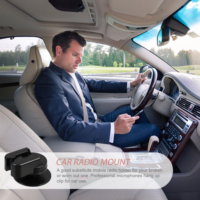 Black Plastic Car Microphone Holder Clip for Vehicle Radio and Recording Devices - Image 5