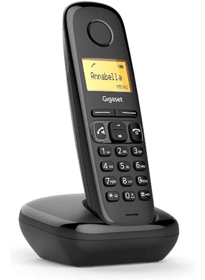Gigaset هاتف جيجاست A270 اللاسلكي مع 18 ساعة من وقت التحدث، 200 ساعة في وضع الاستعداد، نطاق داخلي 50 متر ونطاق خارجي 300 متر، مكبر صوت، تخزين 80 جهة اتصال، صنع في ألمانيا للاستخدام المنزلي والمكتبي، DECT، بدون استخدام اليدين، أبيض - Image 1
