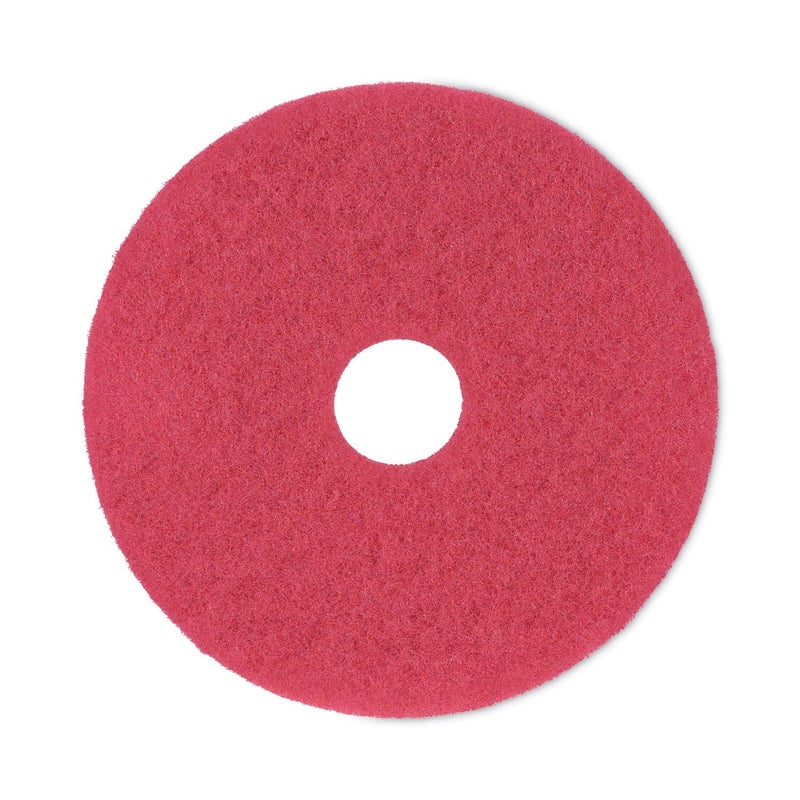 boardwalk Buffing Floor Pads, 17" Diameter, Red, 5/Carton - Image 1