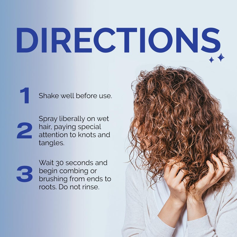 Curl Keeper Slip Hair Detangler Spray for Curly Hair, 33.8 Fl Oz - Leave In Conditioner Spray for Men, Women & Kids - Water-Based Detangling Spray Loosens Knots & Tangles with Aloe Vera & Silk Protein - Image 5